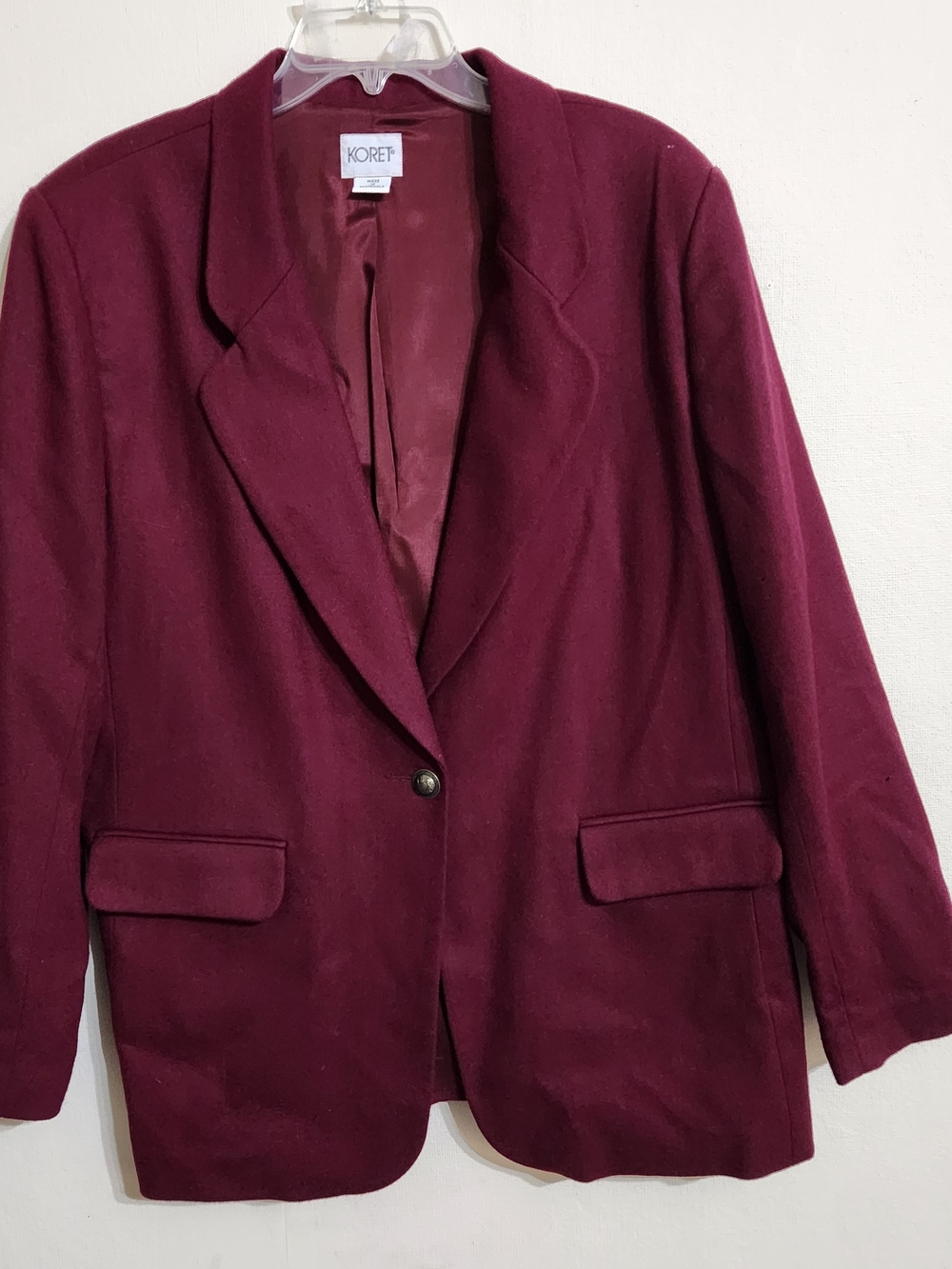 Vintage Koret Burgundy Single-Button Blazer